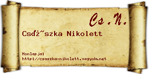 Császka Nikolett névjegykártya