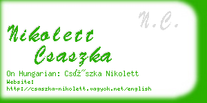 nikolett csaszka business card